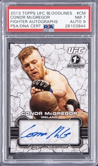 2013 Topps UFC Bloodlines Fighter Autographs #CM Conor McGregor Signed Rookie Card - PSA NM 7, PSA/DNA 9